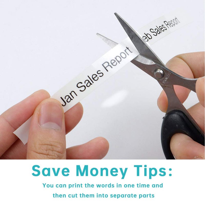 Absonic 4-Pack Compatible for Casio XR-9X XR-9X2S XR9X XR9X2S 9mm 0.35" Black on Clear Label Tape for KL-60 KL-100 KL-120 KL-430 KL-750 KL-780 KL-820 Label Maker, 3/8" x 26' - Image 4